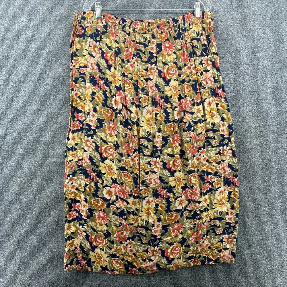 Vintage Karen Scott Wrap Skirt Womens 1X Floral Long Straight Boho Cottage Ranch
